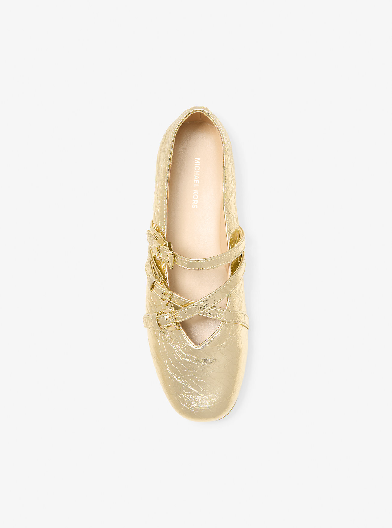 Indy Flex Crackled Metallic Leather Ballet Flat