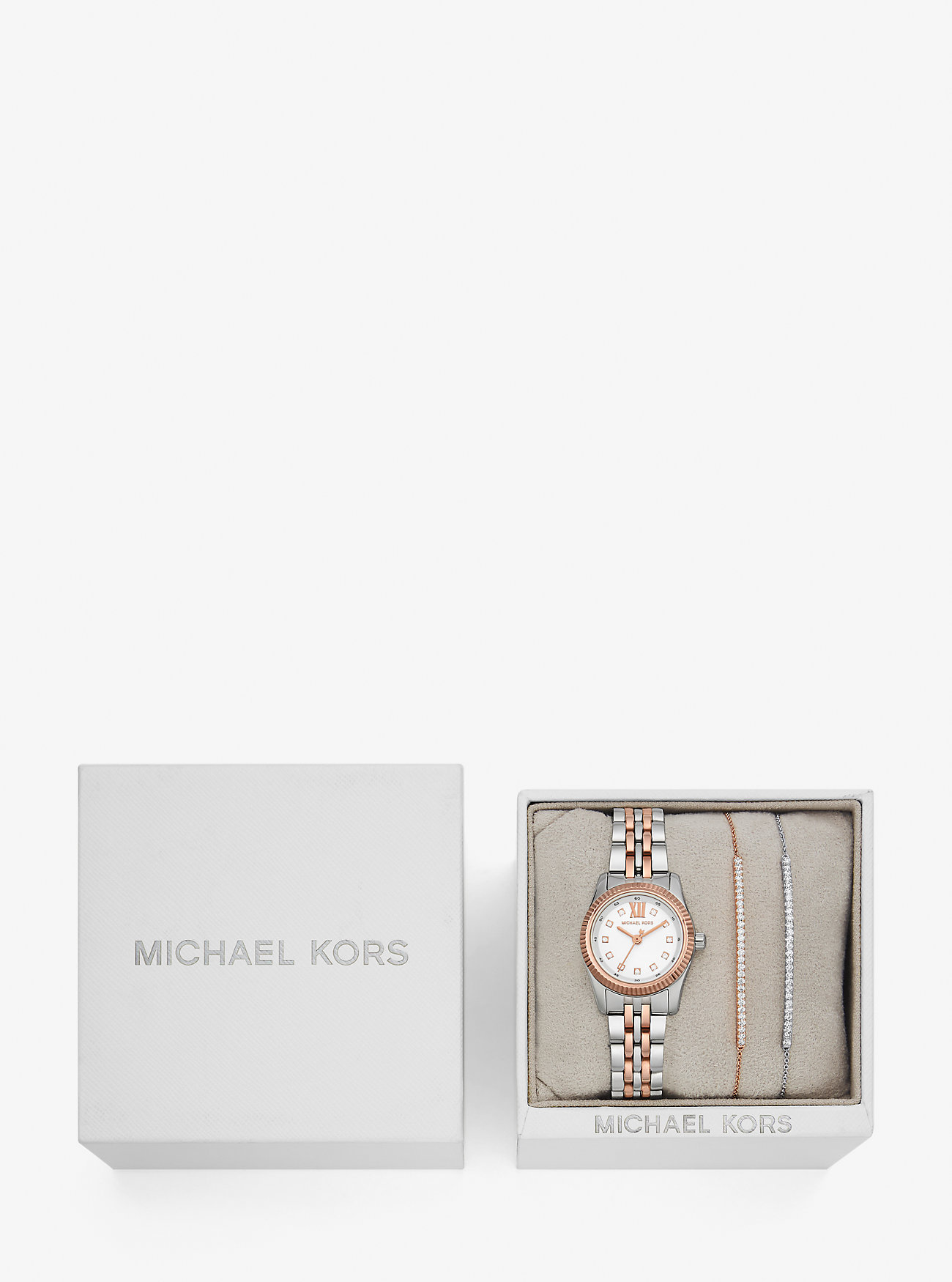 Lexington Pavé Two-Tone Watch and Slider Bracelet Gift Set 5 Lexington Pavé Two-Tone Watch and Slider Bracelet Gift Set