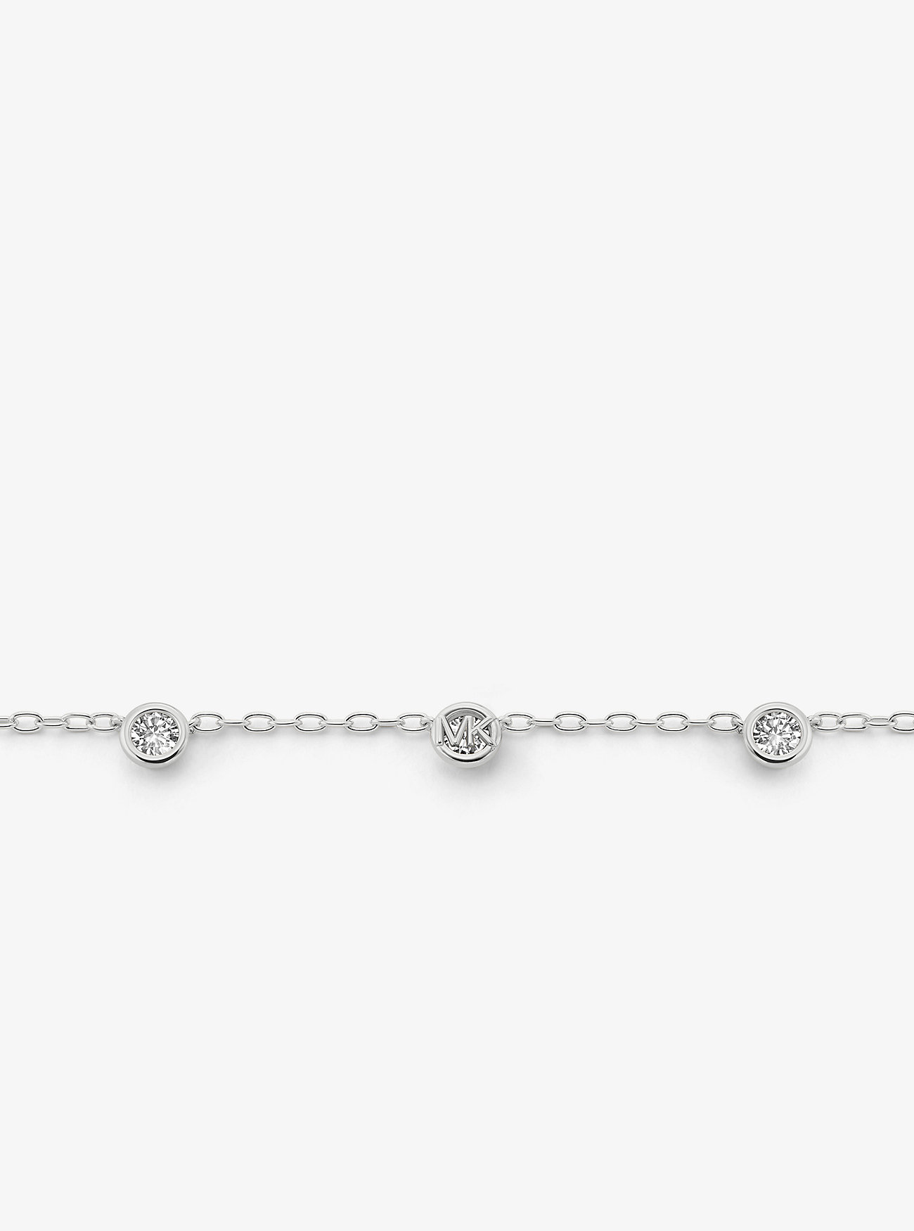 Logo Bezeled Pavé Necklace