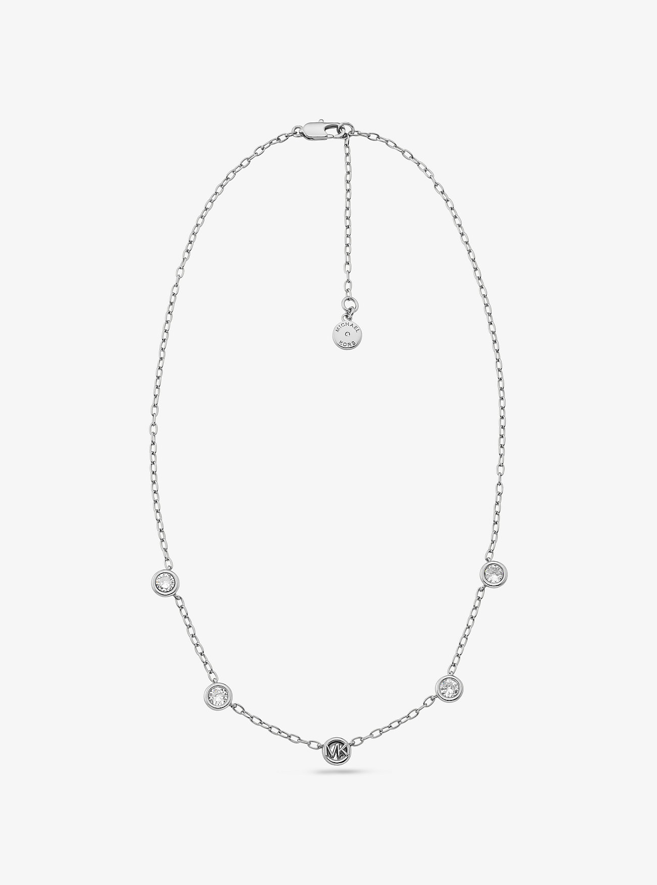Logo Bezeled Pavé Necklace