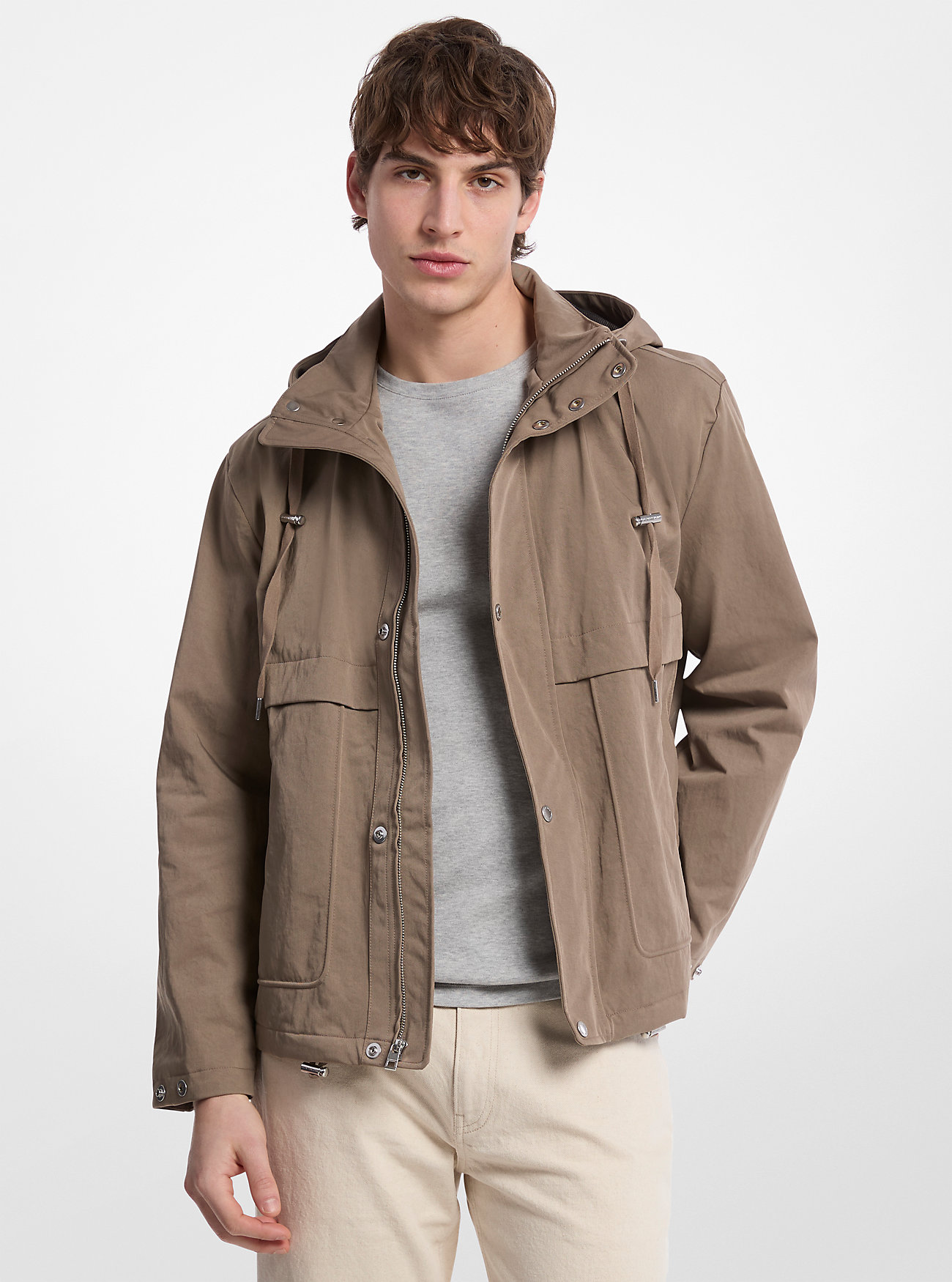 Nylon Twill Windbreaker Jacket