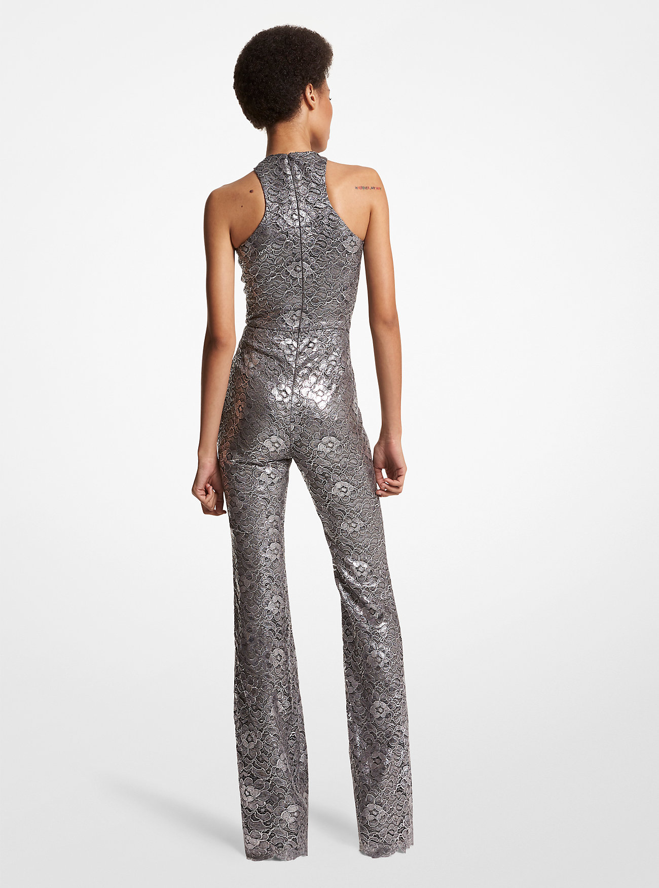 Floral Laminated Lace Jumpsuit 3 Floral Laminated Lace Jumpsuit