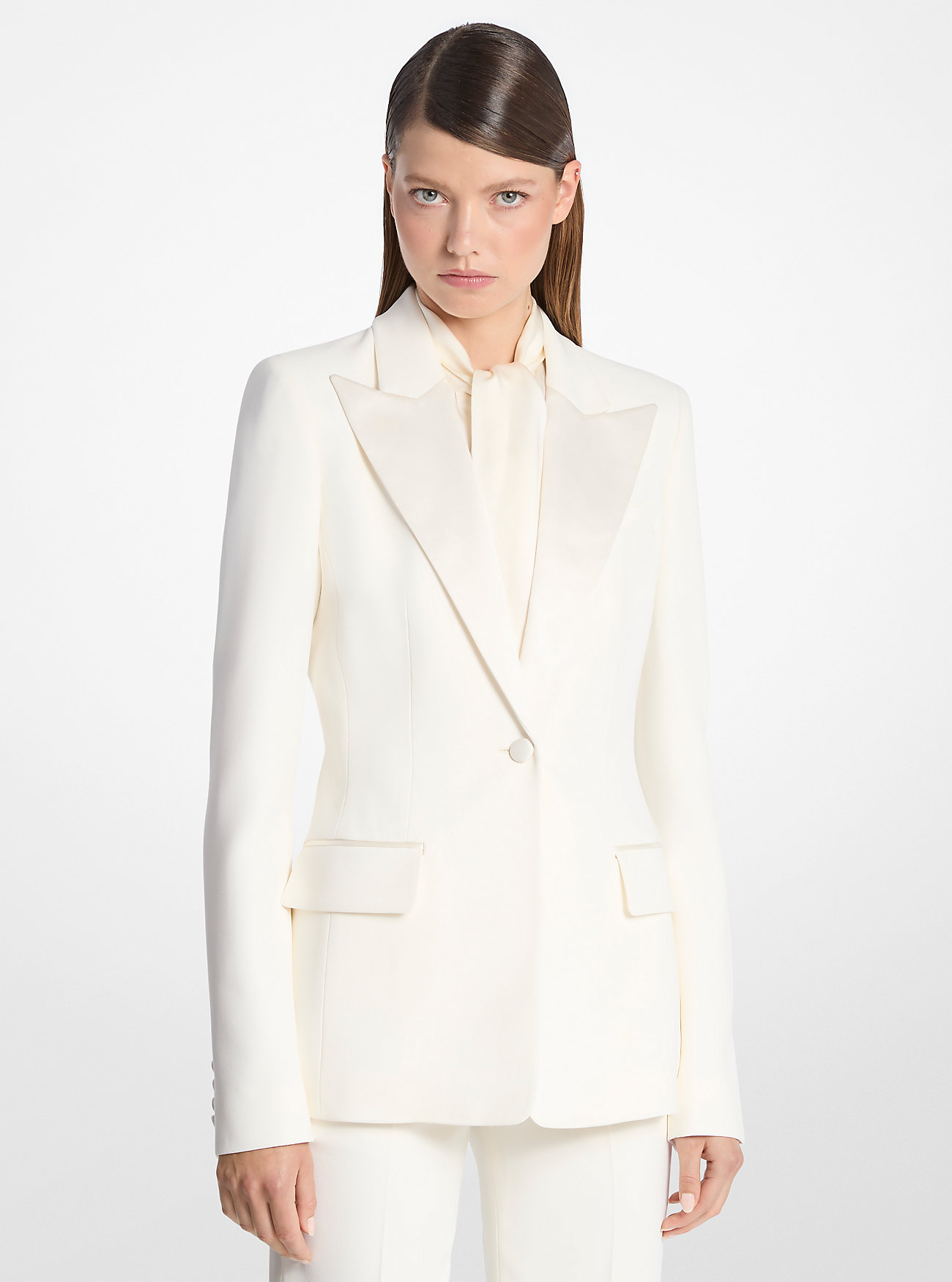 Georgina Hand Embellished Double Crepe Sablé Blazer