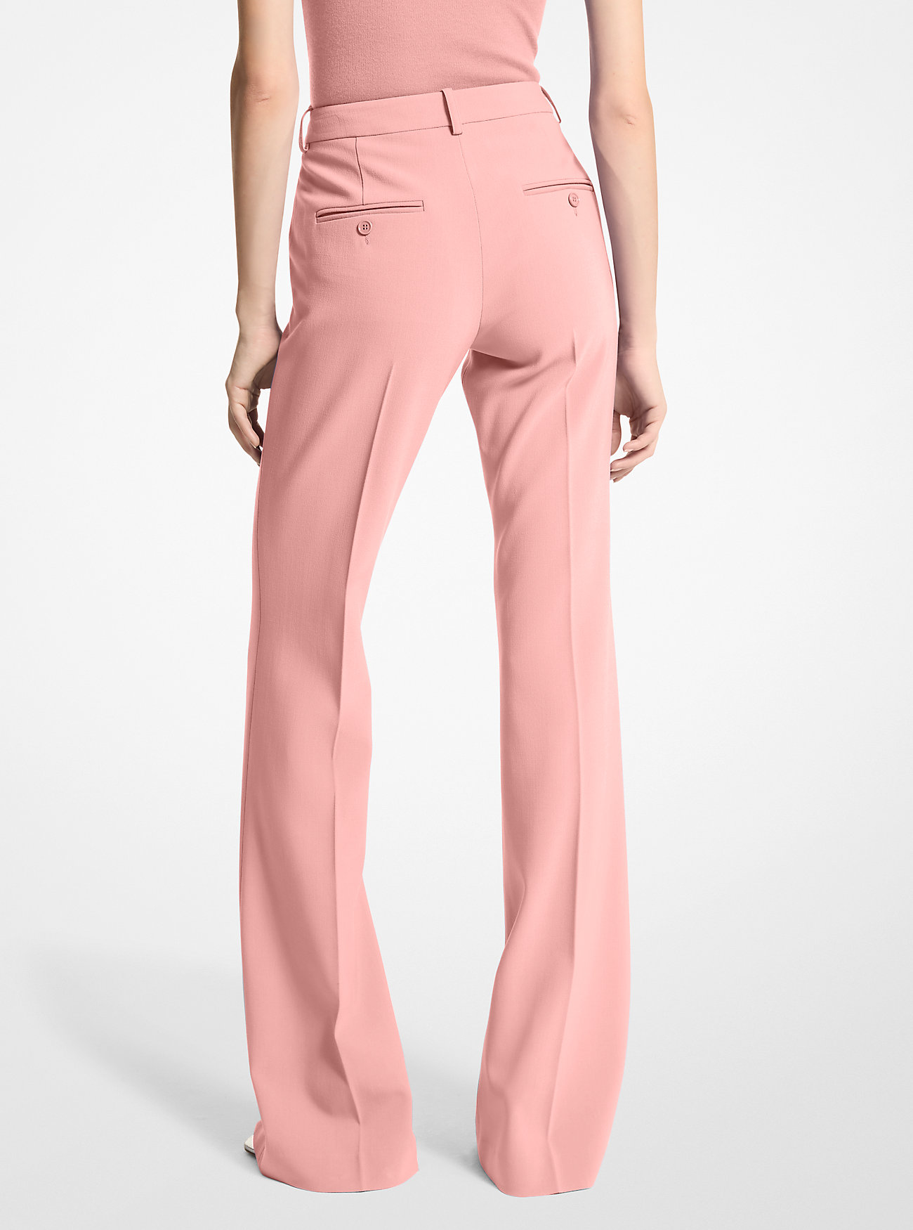 Haylee Stretch Pebble Crepe Flared Trousers
