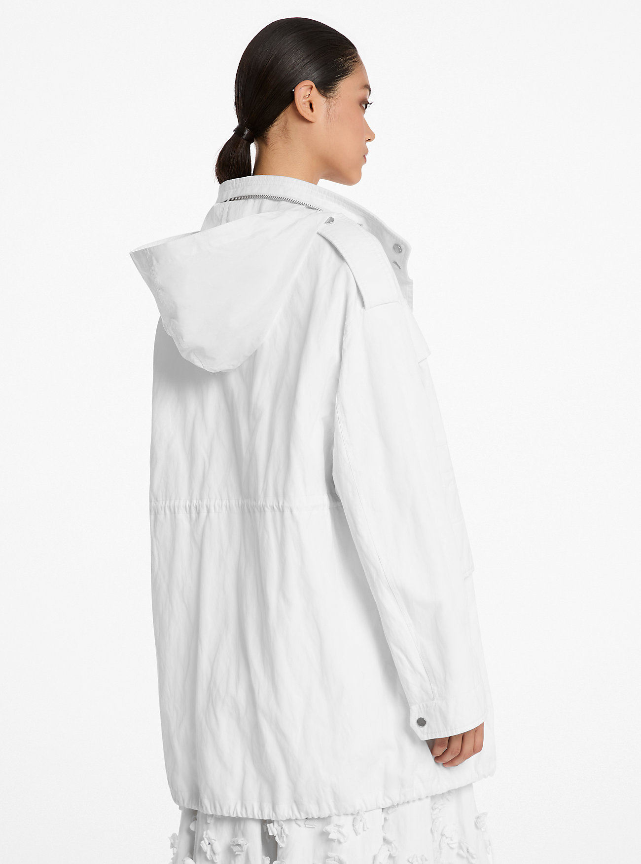 Crushed Cotton Gabardine Oversized Anorak