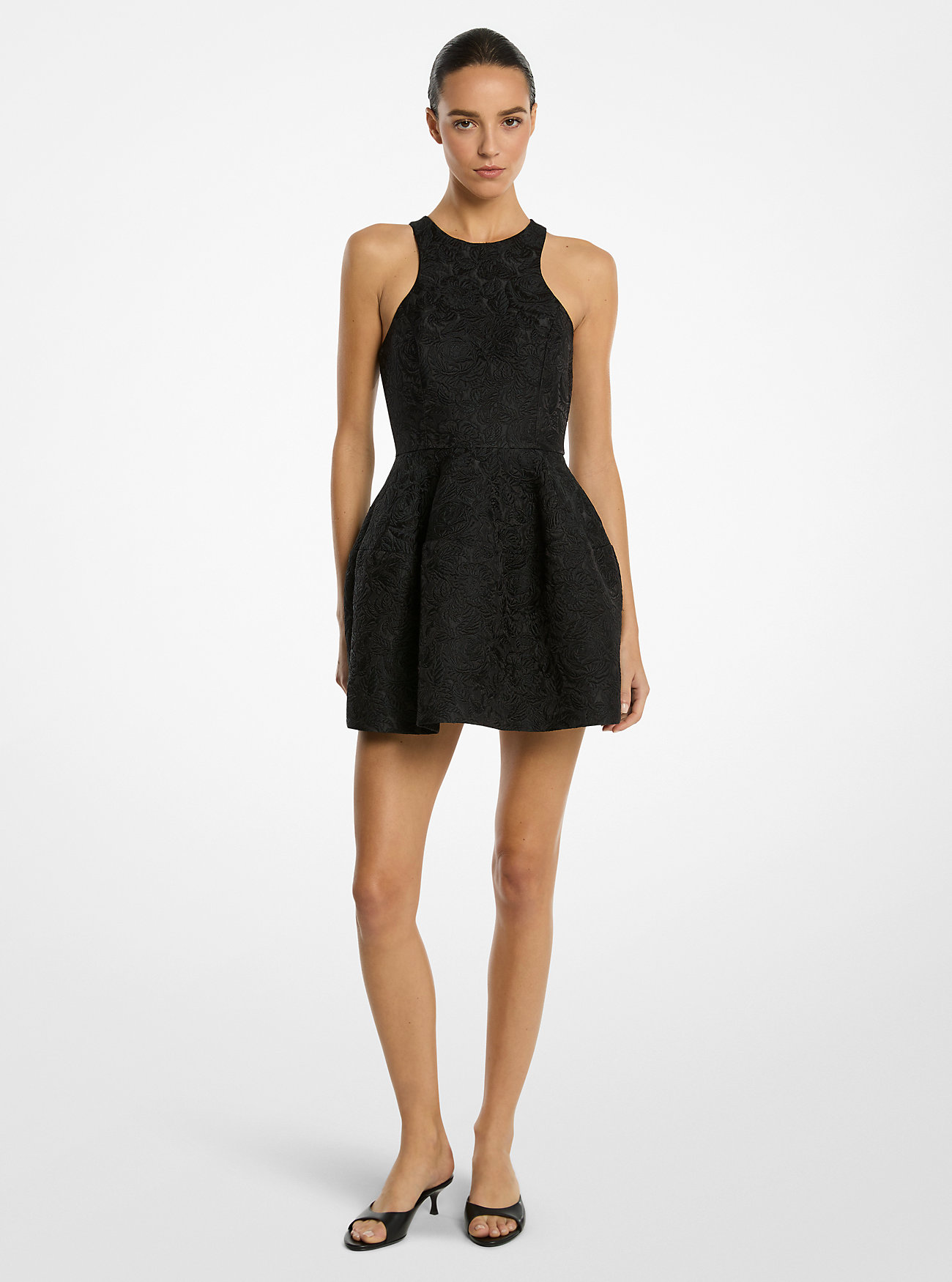 Floral Matelassé Racerback Bubble Dress