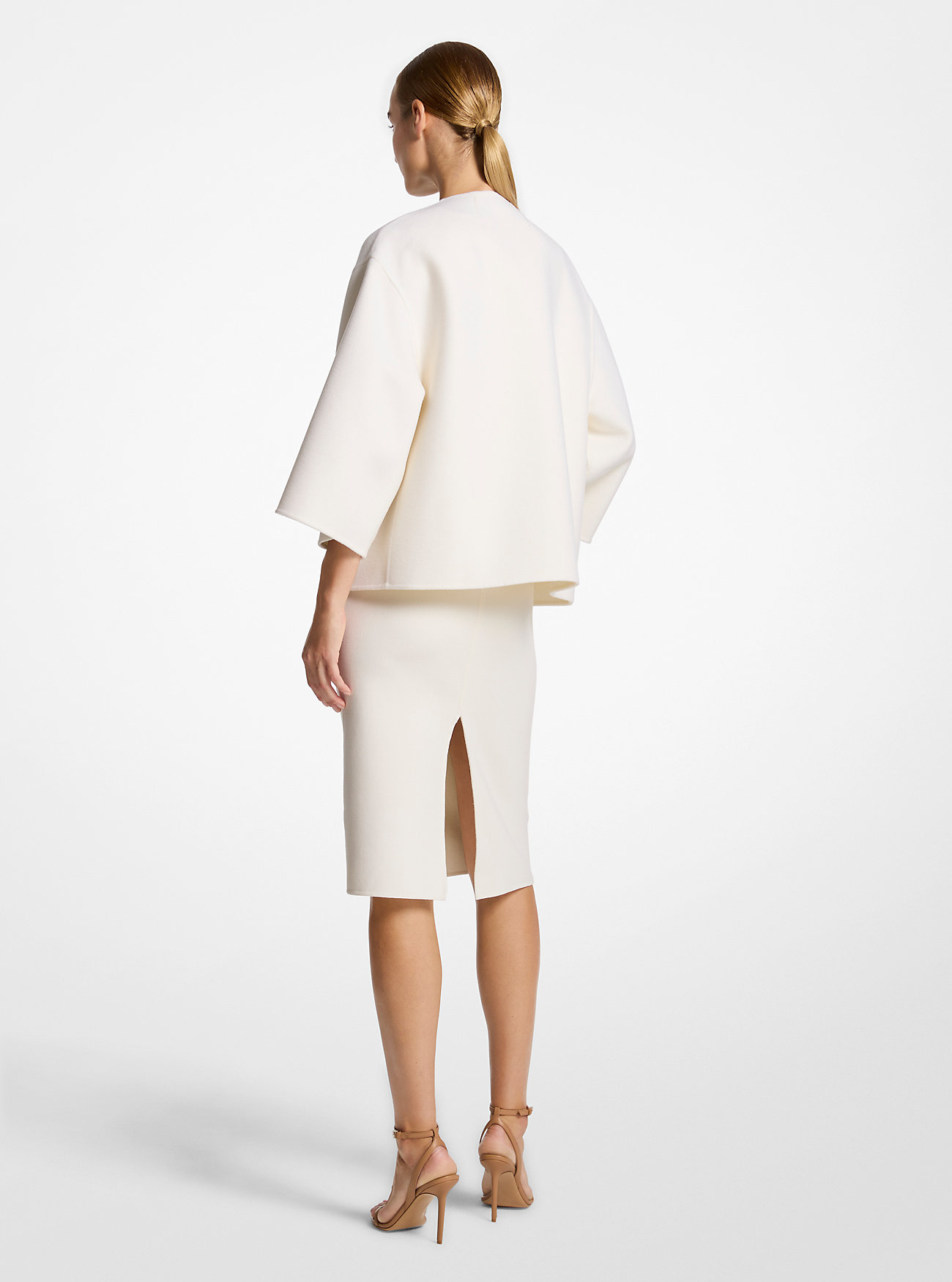 Double Faced Wool Kimono Jacket