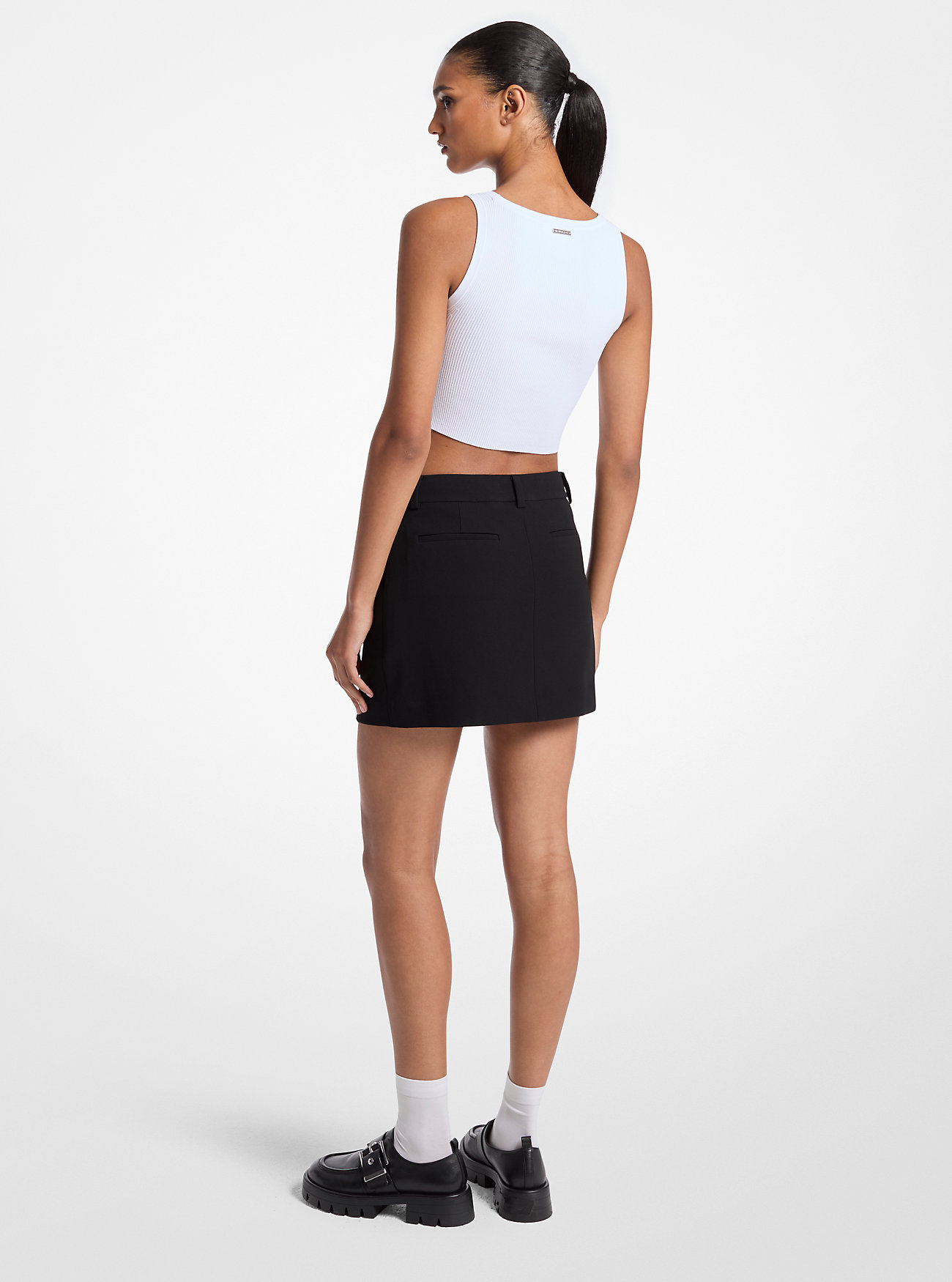 Crepe Mini Skirt