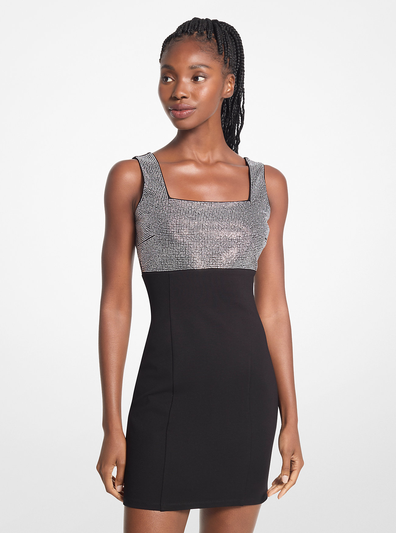 Embellished Stretch Viscose Mini Dress