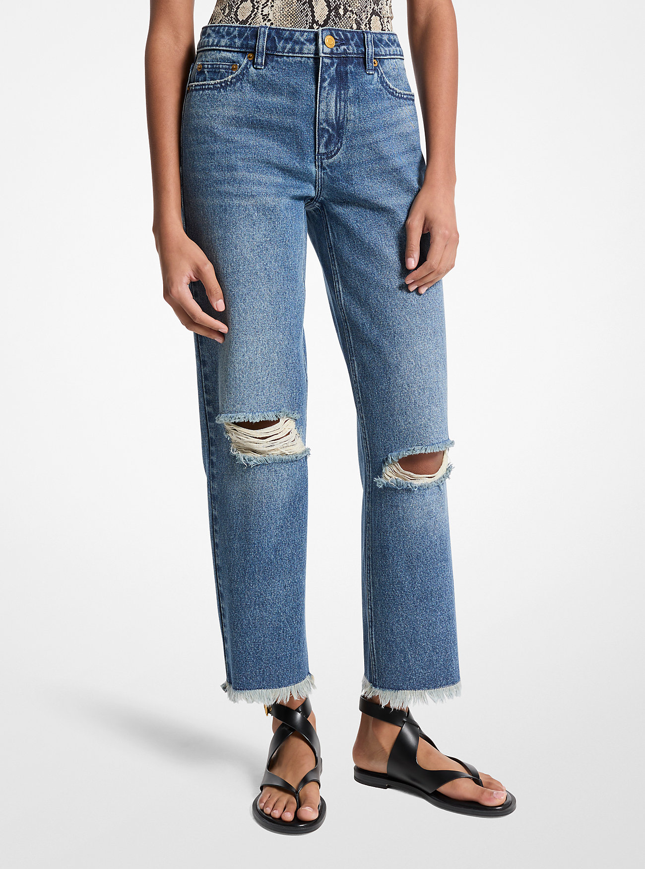 Distressed Denim Jeans