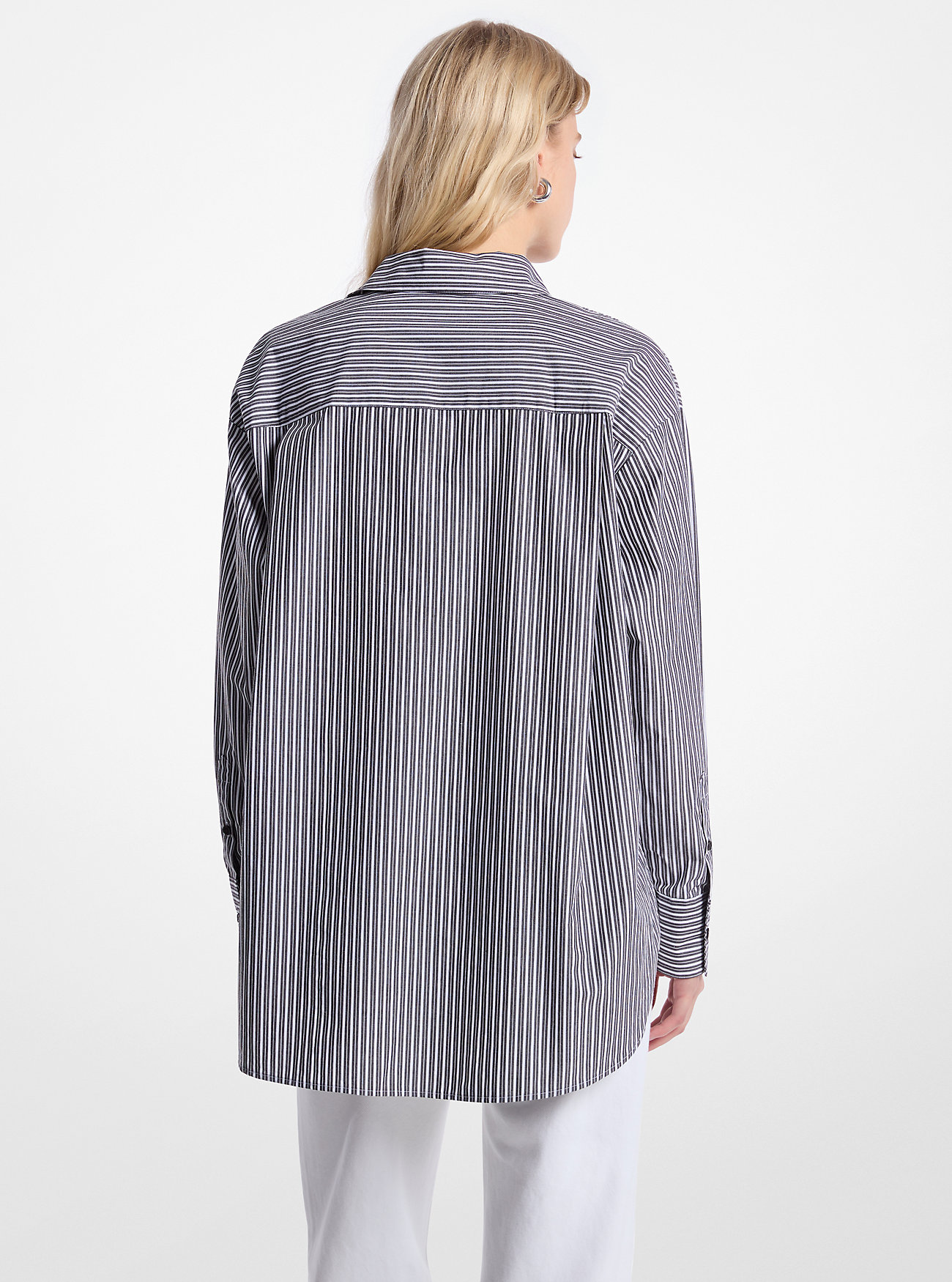 Oversized Striped Cotton Poplin Shirt