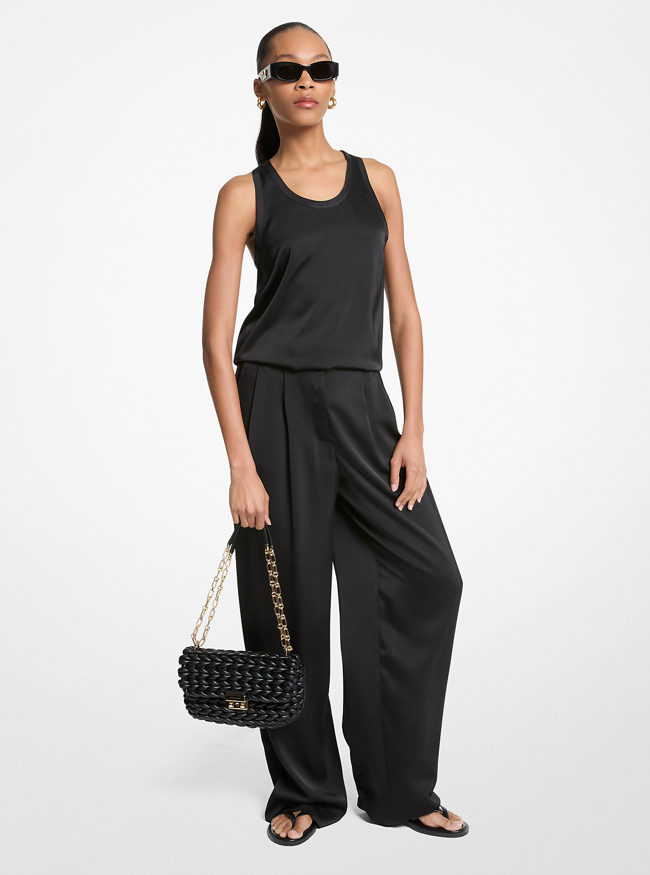 Drapey Satin Wide Leg Pants