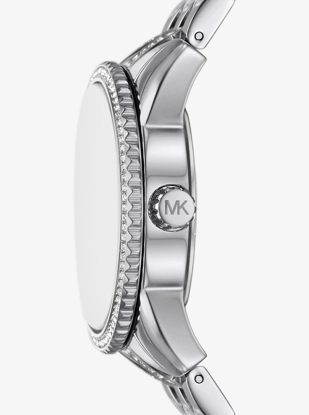 Mini Bryant Pavé Logo Silver-Tone Watch